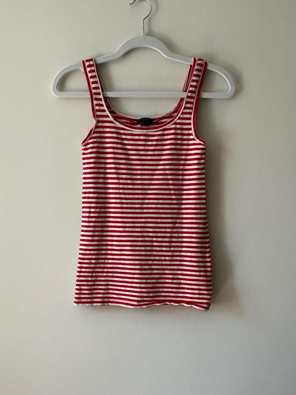 Theory Red White Striped Tank Top | Cotton | Size S